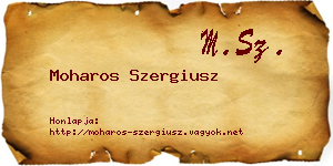 Moharos Szergiusz névjegykártya